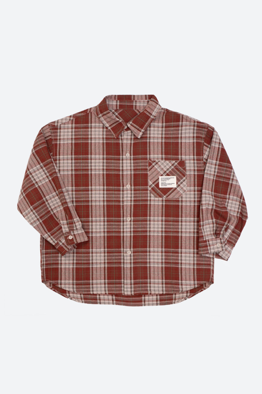 Рубашка Клетка бордо