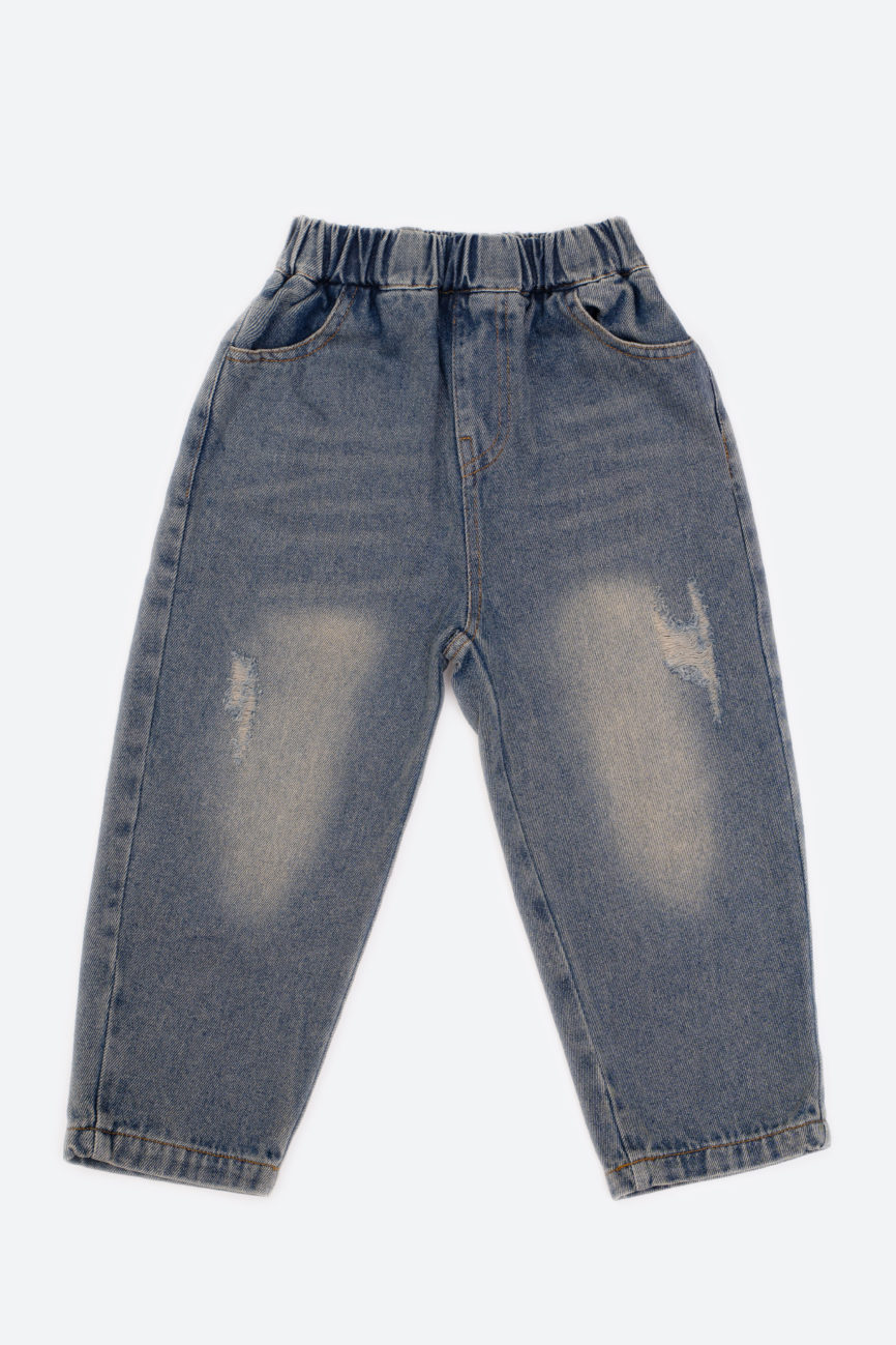 Джинсы с потертостями