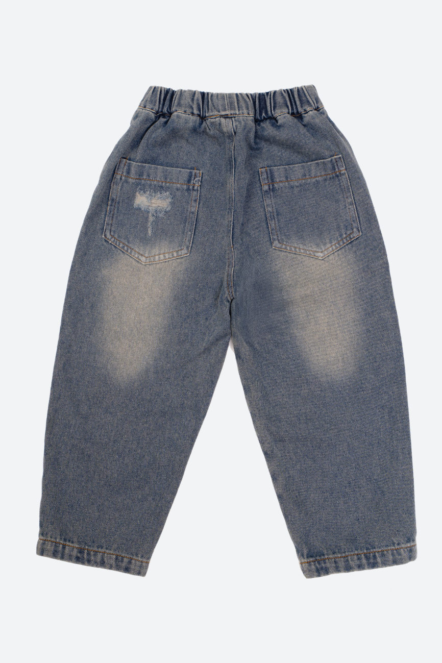 Джинсы с потертостями