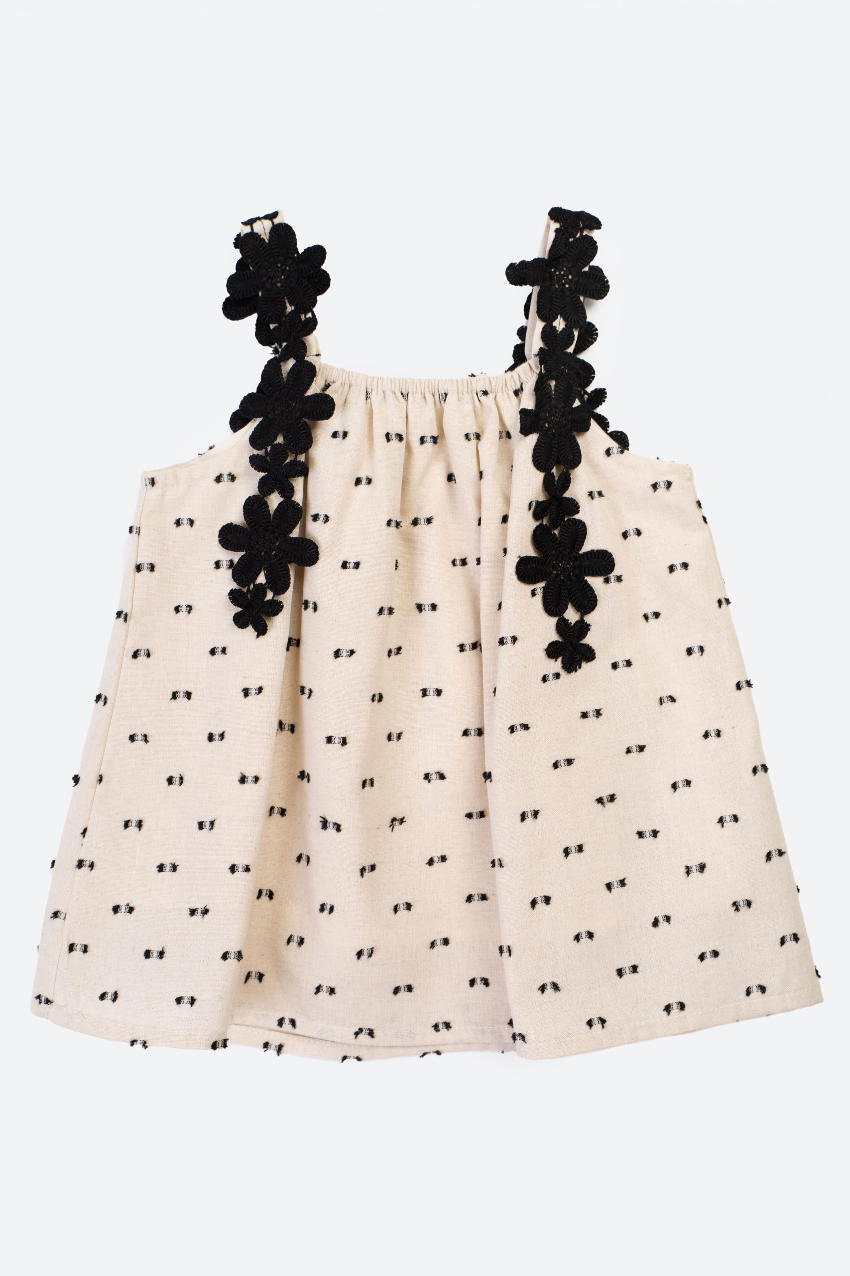 Топ черный цветок