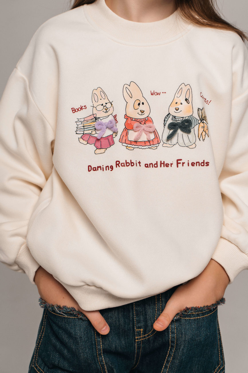 Свитшот зайчики с бантами