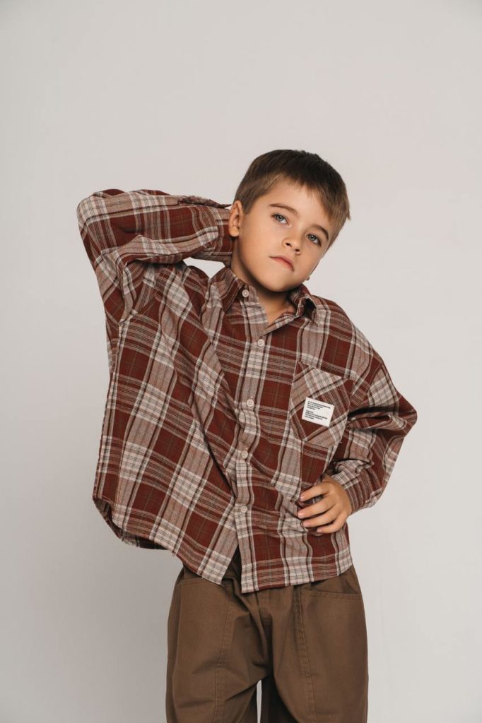 Рубашка Клетка бордо